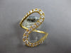 LARGE .79CT DIAMOND 18KT YELLOW GOLD 3D GRADUATING JOURNEY DOUBLE WAVE FUN RING