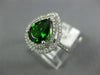 LARGE 2.15CT DIAMOND & AAA RUSSALITE 14KT WHITE GOLD PEAR SHAPE ENGAGEMENT RING