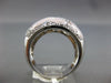 WIDE .18CT DIAMOND & AAA MOTHER OF PEARL 14K WHITE GOLD 3D MULTI HEART LOVE RING