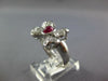 ESTATE .87CT DIAMOND & AAA RUBY PLATINUM 3D OVAL AND ROUND CLASSIC BOW RING