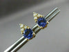 ESTATE 1.15CT DIAMOND & AAA ROUND TANZANITE 14KT YELLOW GOLD EARING 9mm #20316