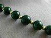 ESTATE LONG AAA GREEN SERPENTINE 14KT YELLOW GOLD 3D BEADED FUN NECKLACE #26463