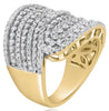 ESTATE LARGE 1.77CT DIAMOND 18KT ROSE GOLD MULTI ROW CRISS CROSS SNAKE LOVE RING