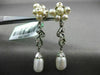 ANTIQUE LARGE .25CT DIAMOND & AAA SOUTH SEA PEARL 18KT WHITE GOLD LEAF EARRINGS