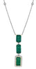 3.98CT DIAMOND & AAA EMERALD 18KT 2 TONE GOLD EMERALD CUT & ROUND LOVE NECKLACE
