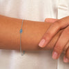 ESTATE CLASSIC 14KT WHITE GOLD 3D LUCKY EVIL EYE ADJUSTABLE FUN BRACELET