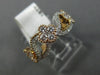 ESTATE .61CT DIAMOND 18K WHITE & ROSE GOLD FLOWER HEART WEDDING ANNIVERSARY RING
