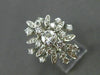 ANTIQUE LARGE 1.14CT OLD MINE DIAMOND 14KT WHITE GOLD FLOWER FUN RING #18870