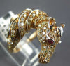 LARGE .89CT DIAMOND & AAA RUBY 18KT WHITE & ROSE GOLD HANDCRAFTED HORSE FUN RING