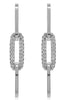 1.40CT DIAMOND 18KT WHITE GOLD OPEN OVAL 3 LINK CRISS CROSS FUN HANGING EARRINGS