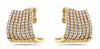 ESTATE WIDE .64CT DIAMOND 18KT YELLOW GOLD MULTI ROW UMBRELLA HANGING EARRINGS