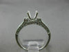 ESTATE .45CT DIAMOND 14K WHITE GOLD FILIGREE MILGRAIN SEMI MOUNT ENGAGEMENT RING