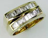 1.10CT DIAMOND 14KT YELLOW GOLD 3D CLASSIC BAGUETTE CRISS CROSS CHANNEL FUN RING