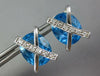 LARGE 11.31CT DIAMOND & AAA BLUE TOPAZ 14KT WHITE GOLD OVAL X LOVE STUD EARRINGS