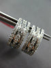 1.61CT DIAMOND 18KT WHITE GOLD 3D 3 ROW MULTI HEART HUGGIE HOOP HANGING EARRINGS