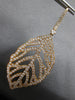 EXTRA LARGE 3.05CT DIAMOND 18KT ROSE GOLD ROUND LEAF LEVERBACK HANGING EARRINGS