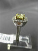 ESTATE 2.47CT FANCY YELLOW DIAMOND 18K TWO TONE GOLD 3D FILIGREE ENGAGEMENT RING