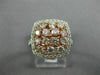ESTATE 1.24CT WHITE & PINK DIAMOND 18K WHITE & ROSE GOLD SQUARE ANNIVERSARY RING