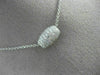 ESTATE 1.30CT DIAMOND 14K WHITE GOLD LOVE BARREL OVAL FLOATING PENDANT E/F 25556