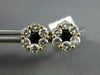 LARGE 1.98CT DIAMOND & AAA SAPPHIRE 14K YELLOW GOLD CLUSTER FLOWER EARRINGS 3059