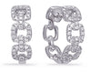 .40CT DIAMOND 14K WHITE GOLD 3D MULTI SQUARE LOVE KNOT FUN HOOP HANGING EARRINGS