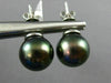 ESTATE .15CT DIAMOND & AAA TAHITIAN PEARL 14K WHITE GOLD 3D ETOILE STUD EARRINGS