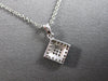 ESTATE .09CT DIAMOND 14KT WHITE GOLD CLASSIC SQUARE GEOMETRICAL FLOATING PENDANT