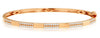 ESTATE .55CT DIAMOND 14KT WHITE GOLD 3D CLASSIC 2 ROW CUFF BANGLE BRACELET
