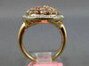 ESTATE LARGE 1.64CT PINK & WHITE DIAMOND 18KT 2 TONE GOLD 3D OVAL FILIGREE RING