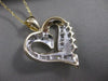 ESTATE 1.35CTW DIAMOND HEART 14KT 2 TONE GOLD OPEN PENDANT F/G VS + CHAIN #10618