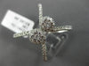 ESTATE LARGE .57CT DIAMOND 18K WHITE GOLD 3D CRISS CROSS DOUBLE FLOWER LOVE RING