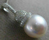 ESTATE LARGE .60CT DIAMOND & AAA SOUTH SEA PEARL 14K WHITE GOLD FLOATING PENDANT
