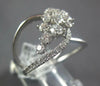 LARGE 1.04CT DIAMOND 18KT WHITE GOLD 3D CLUSTER CRISS CROSS LOVE KNOT FUN RING