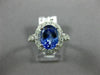 ESTATE LARGE 2.85CT DIAMOND & AAA TANZANITE 18KT WHITE GOLD HALO ENGAGEMENT RING