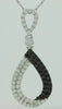 .50CT WHITE & BLACK DIAMOND 14KT WHITE GOLD 2 ROW INFINITY LOVE FLOATING PENDANT