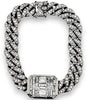 EXTRA LARGE 5.01CT DIAMOND 18KT WHITE GOLD SQUARE OCTAGON CUBAN TENNIS BRACELET