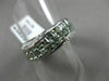 ESTATE WIDE 2.72CT DIAMOND & AAA GREEN AMETHYST 14K WHITE GOLD 3D X RAINBOW RING