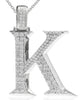 ESTATE LARGE 1.60CT DIAMOND 14KT WHITE GOLD 3D K INITIAL FUN FLOATING PENDANT