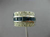 WIDE 1.45CT DIAMOND & AAA SAPPHIRE 18KT WHITE GOLD 3D FILIGREE ANNIVERSARY RING