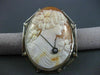 ANTIQUE LARGE OLD MINE DIAMOND 14KT WHITE GOLD FILIGREE CAMEO BROOCH PIN #11970