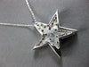LARGE .90CT DIAMOND 14KT WHITE GOLD 3D CLASSIC STAR FLOATING PENDANT #27840