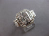 EXTRA LARGE 2.37CT DIAMOND 18KT WHITE GOLD ROUND & BAGUETTE CLUSTER SQUARE RING