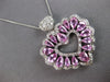 LARGE 7.5CT DIAMOND & AAA PINK SAPPHIRE 14KT WHITE GOLD 3D DOUBLE HEART PENDANT