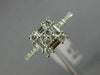 ESTATE .57CT ROUND & BAGUETTE DIAMOND 18KT WHITE GOLD CLUSTER SEMI ETERNITY RING