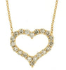 .50CT DIAMOND 14KT YELLOW GOLD 3D CLASSIC OPEN HEART SHARED PRONG LOVE NECKLACE