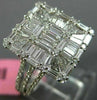 ESTATE LARGE 1.87CT DIAMOND 18KT WHITE GOLD 3D SQUARE CLUSTER ANNIVERSARY RING