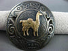 ANTIQUE LARGE 18K YELLOW GOLD & 925 SILVER CAMEL LAMA FILIGREE PIN BROOCH #24320