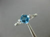 ESTATE .90CT DIAMOND & AAA CUSHION CUT BLUE TOPAZ 14KT WHITE GOLD FUN LOVE  RING