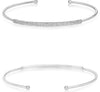 ESTATE .29CT DIAMOND 14K WHITE GOLD ROUND 3 ROW BAR PAVE ADJUSTABLE FUN BRACELET
