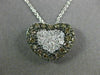 ESTATE 1.07CT WHITE & CHOCOLATE FANCY DIAMOND 14K GOLD HEART LOVE PENDANT #14426